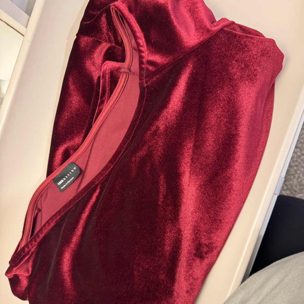 ASOS Velvet Maxi Dress in Rich Burgundy